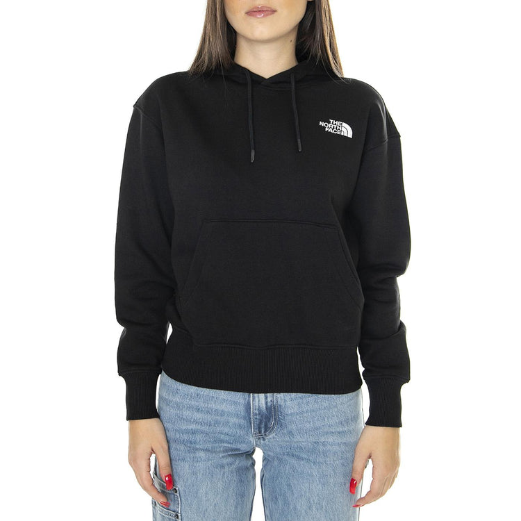 W Essential Hoodie Tnf Black - Felpa con Cappuccio Donna Nera NF0A7ZJDJK31  THE NORTH FACE 