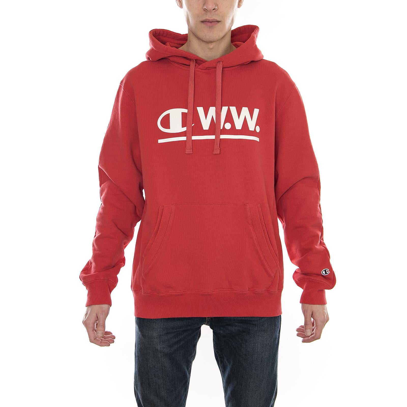 CHAMPION X WOOD WOOD HOODED SWEATSHIRT RED 211878-RS043  CHAMPION 
