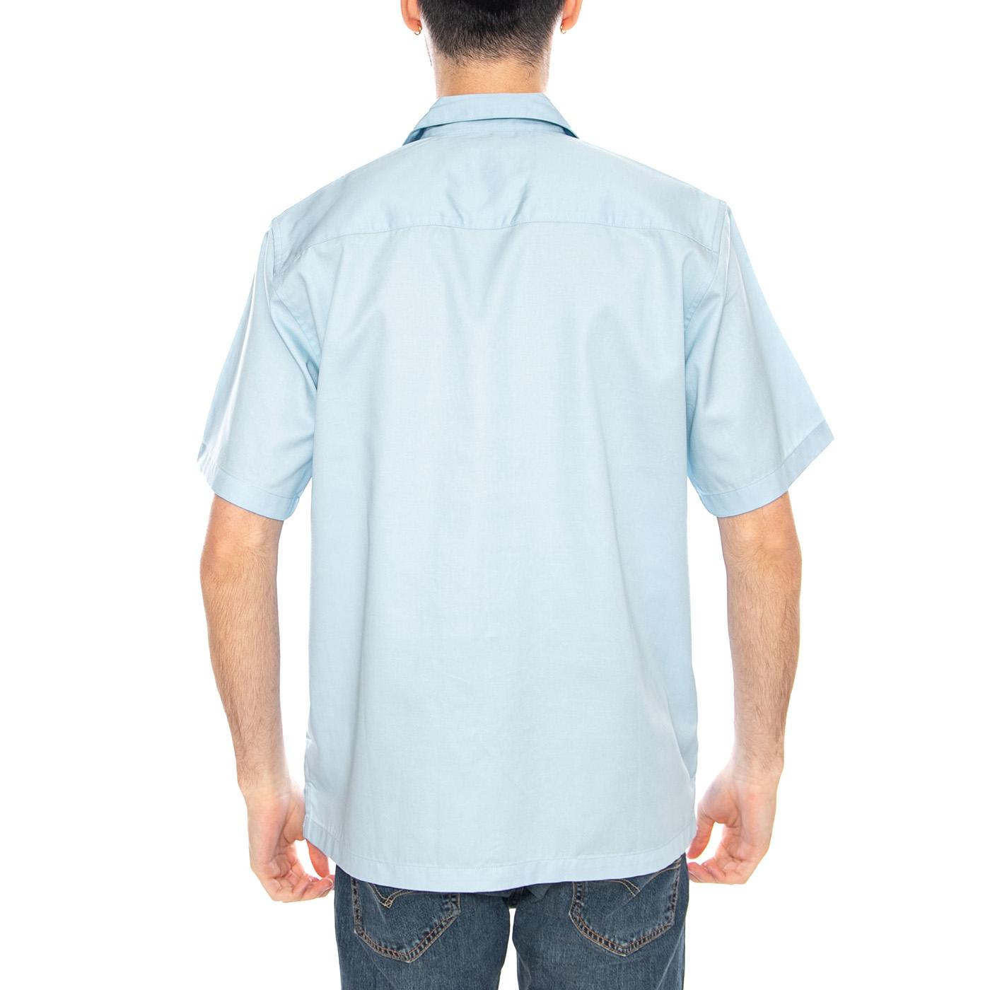 S/S Delray Shirt Icaria / White - Camicia Maniche Corte Uomo Blu I031465 3M3XX CARHARTT WIP 