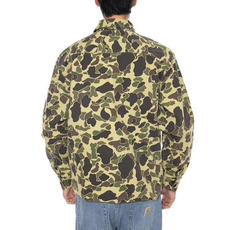 L/S Duck Shirt Camo Duck, Green - Camicia Uomo Multicolore I033769.2EQ06  CARHARTT WIP 