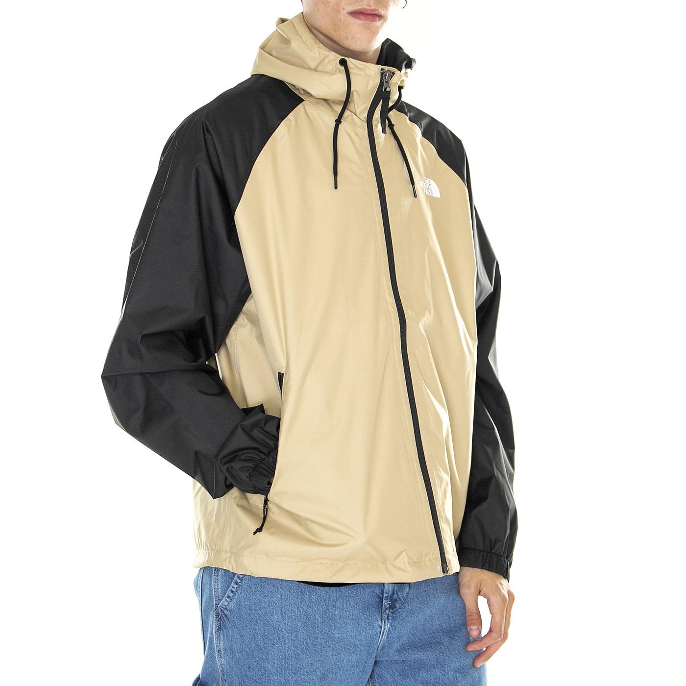 M' TNF Rain Hoodie Khaki Stone - Giacca con Cappuccio Uomo Multicolore NF0A7ZXYLK51  THE NORTH FACE 