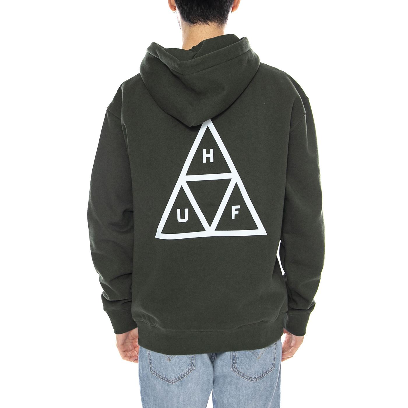 HUF Set TT P/O Hoodie -- Felpa Uomo Cappuccio Hunt Green PF00572 HUN HUF 