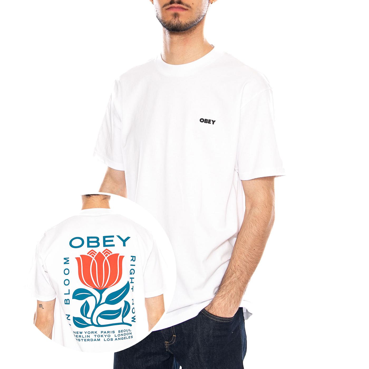 OBEY IN BLOOM TEE - Maglietta Girocollo Uomo Bianca 165264329 WHT OBEY 
