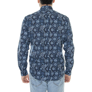 Foulard Print Mood Indigo - Camicia Uomo Blu / Multicolore 63482-171  BEN SHERMAN 
