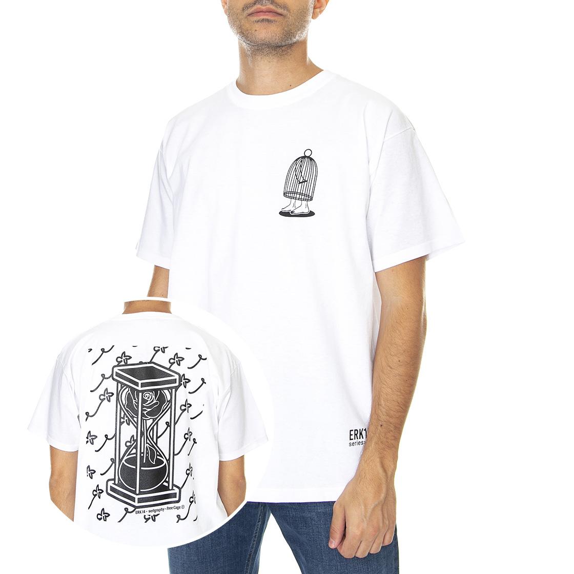 Time Erk14 Serigraphy Serie 01 - Maglietta Girocollo Uomo Bianca TIMEKEY-ERK14  LONDON STORE 