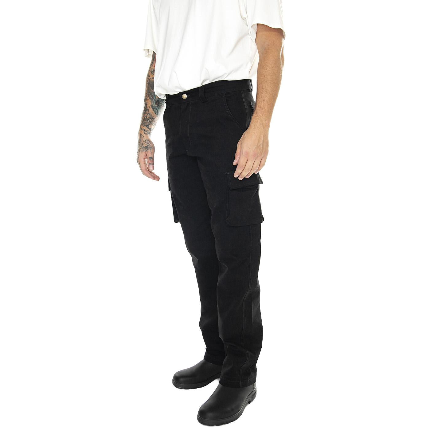 Canvas Cargo Pant Black - Pantaloni Uomo Neri 6080124-10158  CAT 