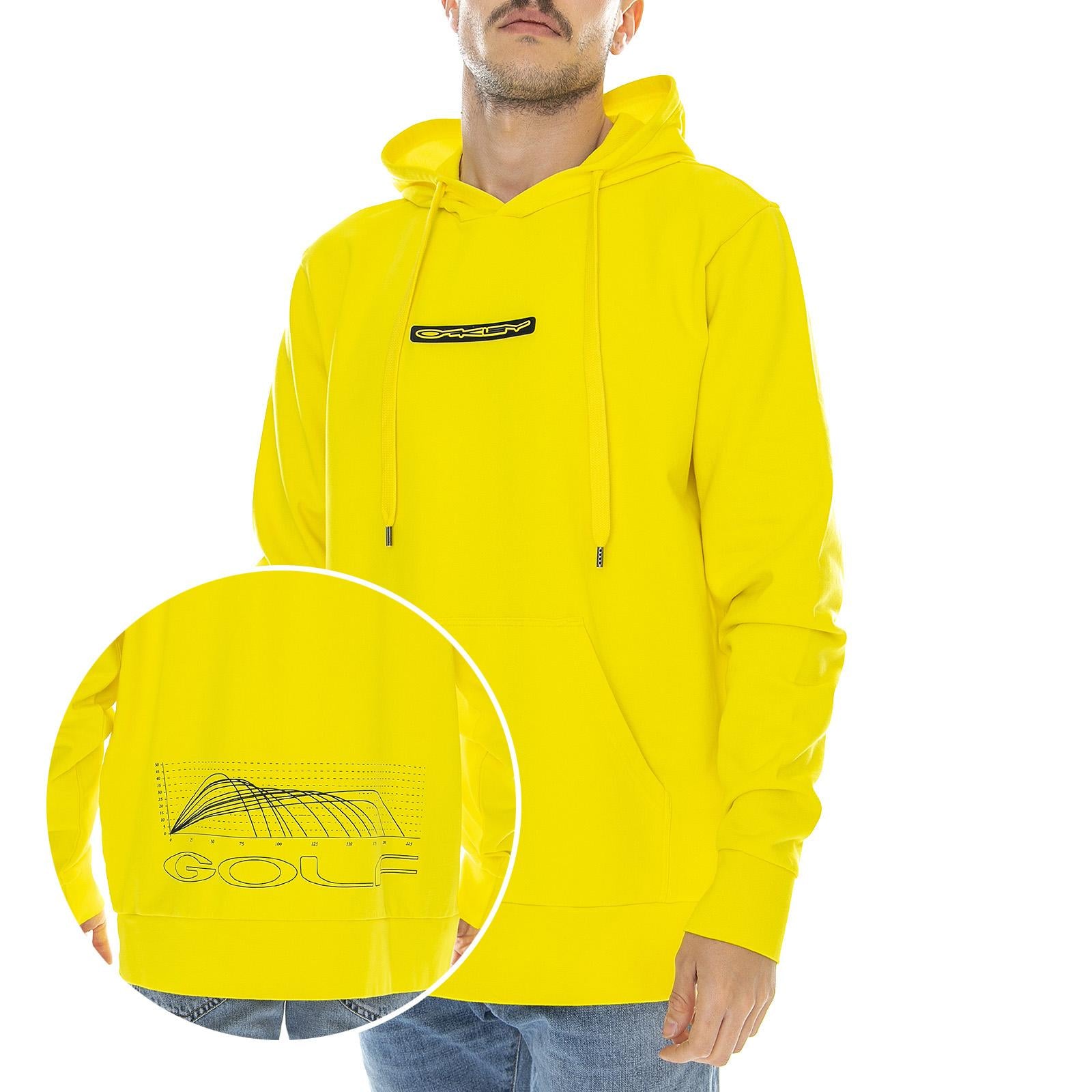 Mens Golfing Logo Radiant Yellow Hooded Sweatshirt FOA400458-5RY  OAKLEY 