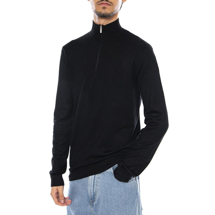 WYLER Life Reg 14 Half Zip Knit Noos Black - Maglione Collo Alto con Zip Uomo Nero 22021264-3766307 . ONLY & SONS 