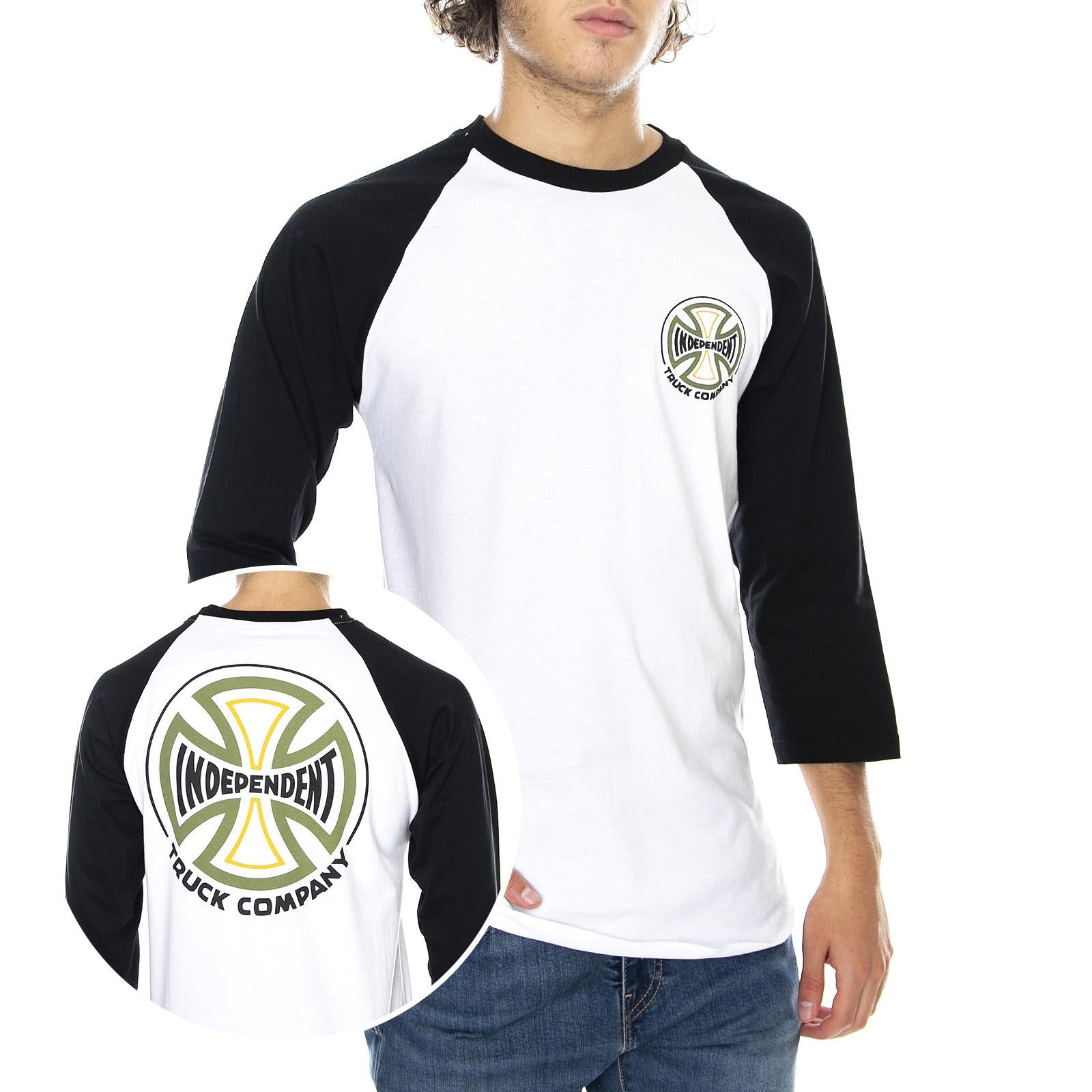  Converge 3/4 Baseball Top Black/White  INDEPENDENT 