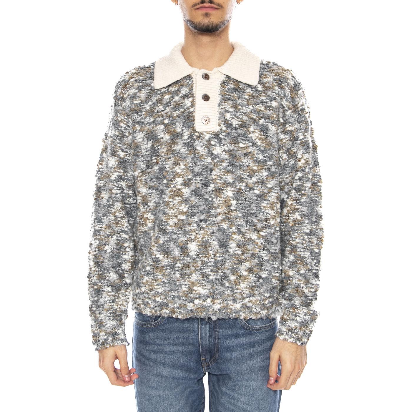 Reuben Sweater Polo Grey / Multi -- Polo a Maniche Lunghe Uomo Grigio / Multicolore 151000096 GYM OBEY 