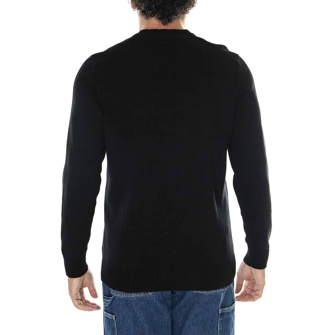 Shoulder Detail Crew Neck Jump Jet Black - Maglione Uomo Nero KN1925V-Z865  LYLE & SCOTT 
