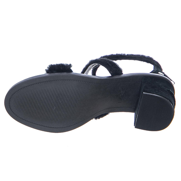 Womens Del Rey Fluff Heel Lantana Black Sandals UGSDELRFHBK1095489W  UGG 