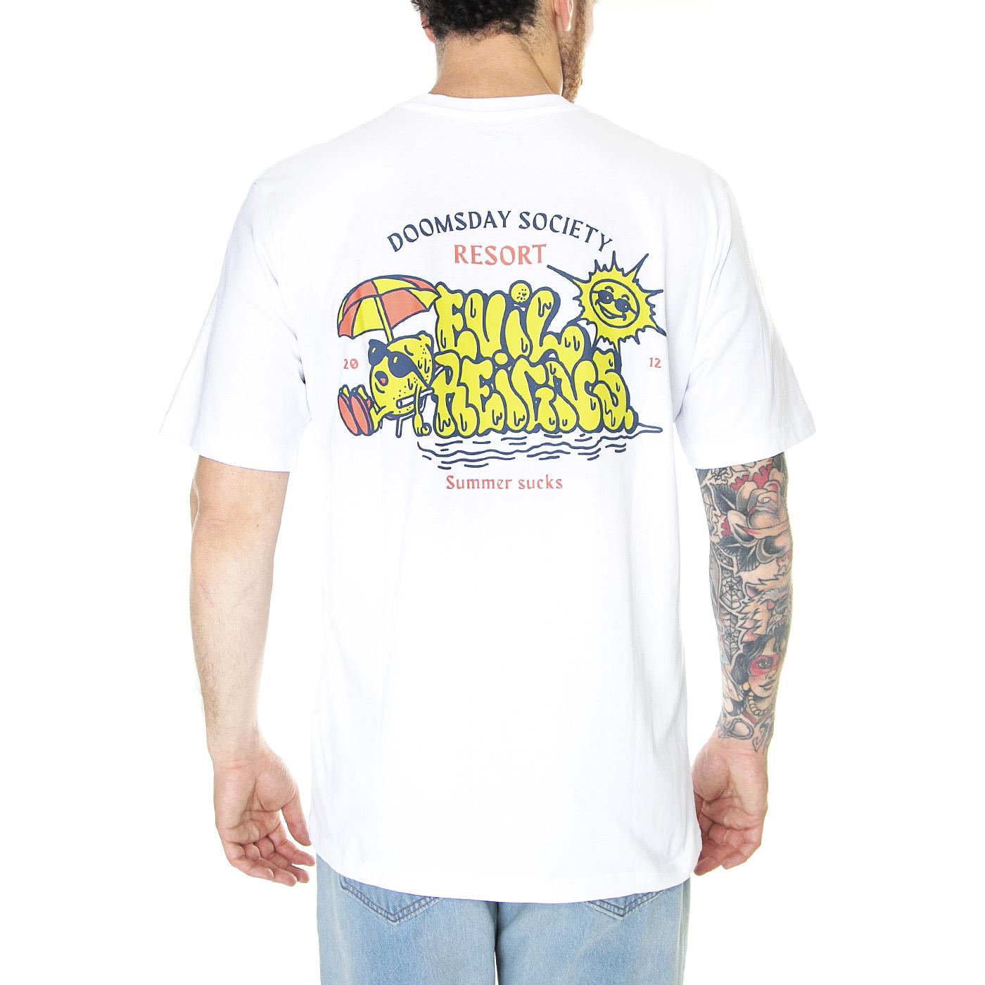 Summer Sucks T-Shirt White - Maglietta Girocollo Uomo Bianca TSH0368WHT  DOOMSDAY 