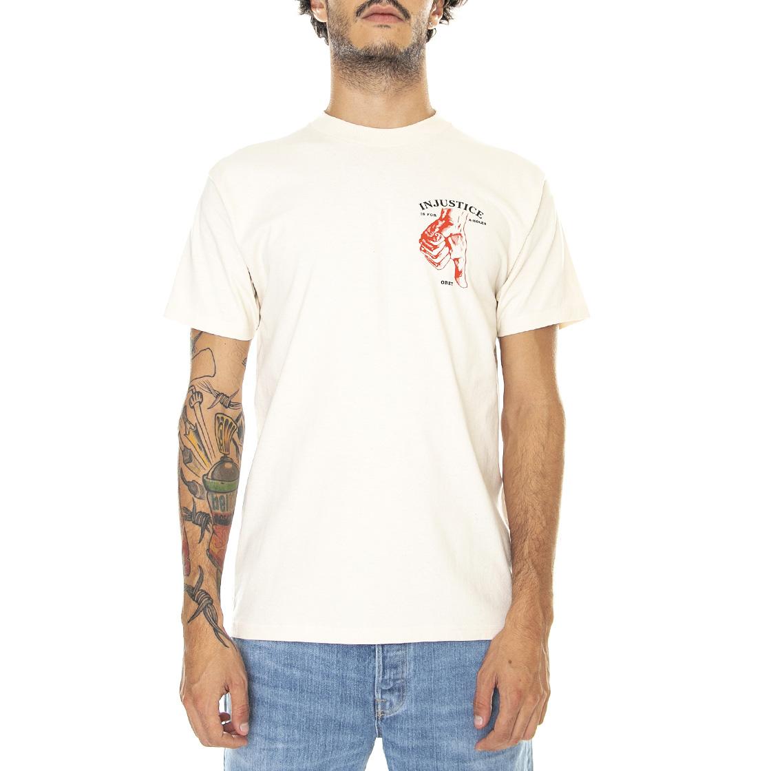 Obey Thumbs Down Classic Tee Cream - Maglietta Girocollo Uomo Beige 165263204-CRM  OBEY 
