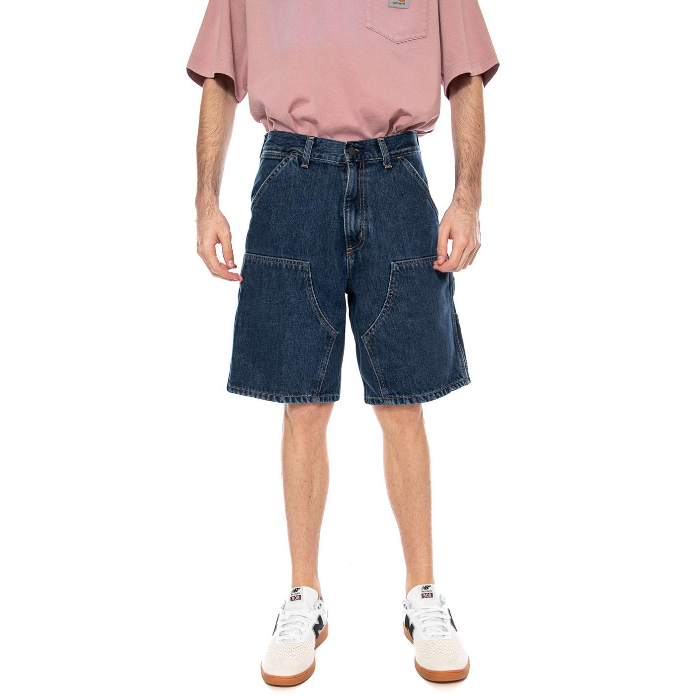 Double Knee Short Blue - Bermuda Denim Jeans Uomo Blu I034867 0106 CARHARTT WIP 