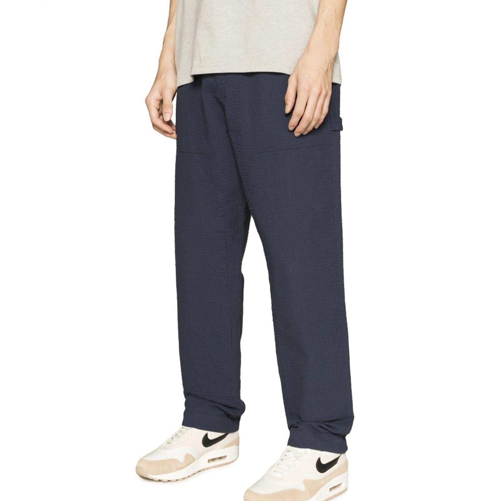 SEERSUCKER WORK PANT NAVY 116346-NAVY . STUSSY 