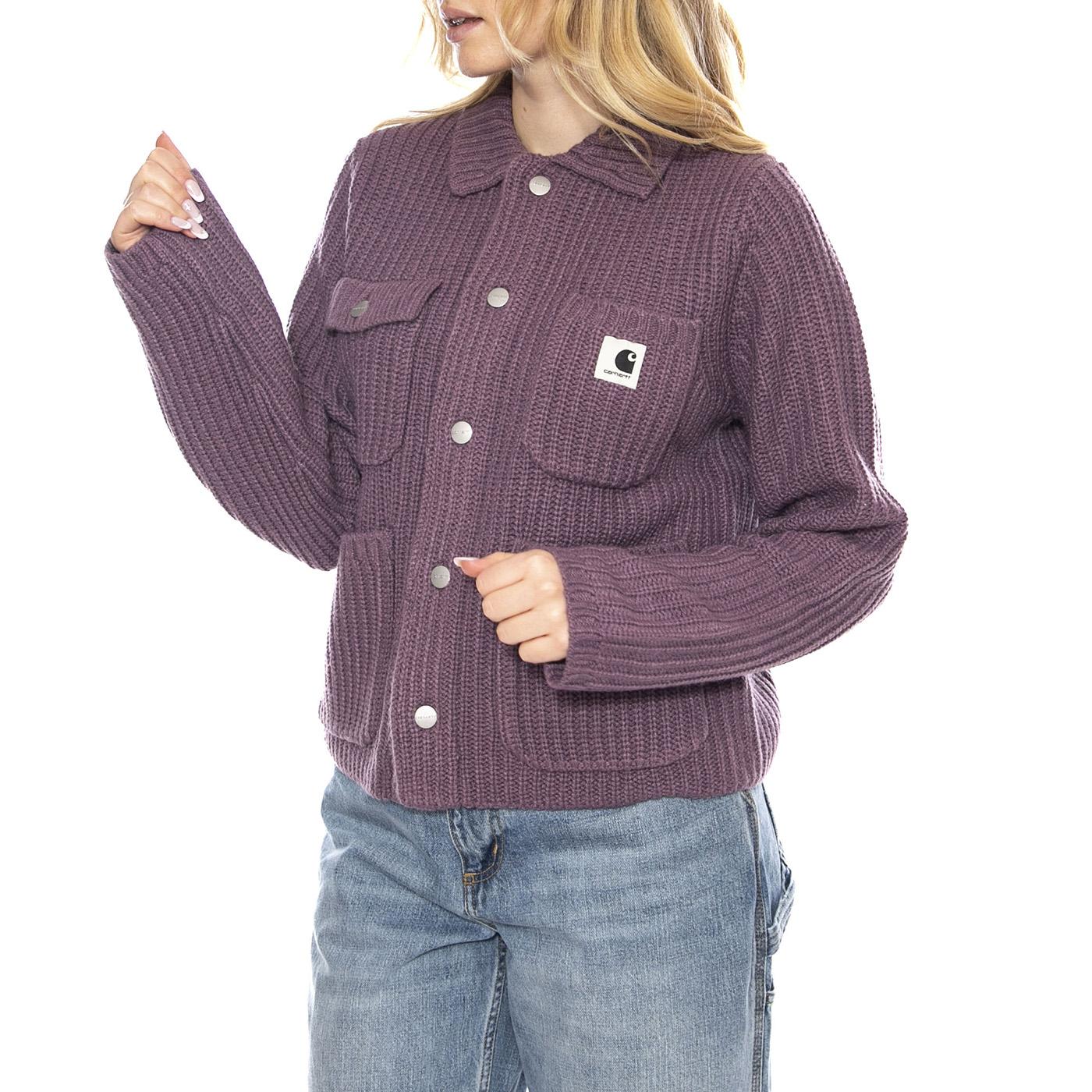 W Michigan Sweater Cardigan - Phlox - Cardigan Donna I035379_33I_XX . CARHARTT WIP 