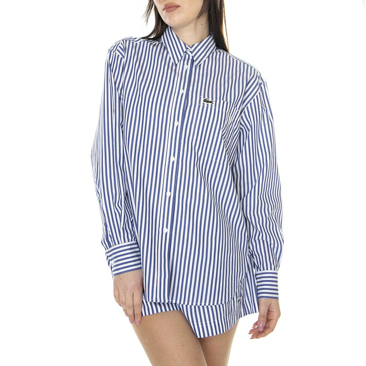 W' Camicia M/C NHX - Camicia Donna Blu / Multicolore CF5886-NHX  LACOSTE 