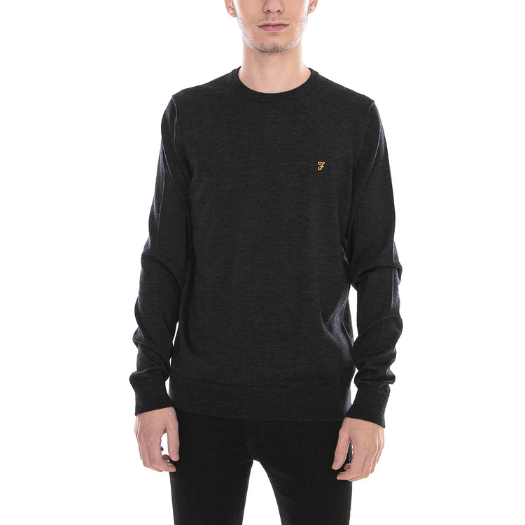 Mullen Crewneck Sweater - Dark Asphalt Grey - Maglione Girocollo Uomo Grigio F4GF4081-DASPH  FARAH 