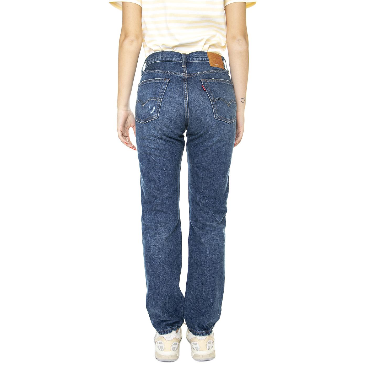 501 Jeans For Women New Life Dark Indigo Worn In - Pantaloni Denim Jeans Donna Blu 12501-0423  LEVIS 