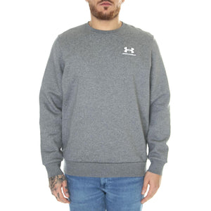 UA Essential Fleece Crew Grey Sweat - Felpa Girocollo Uomo Grigia 77-1374250-12  UNDER ARMOUR 
