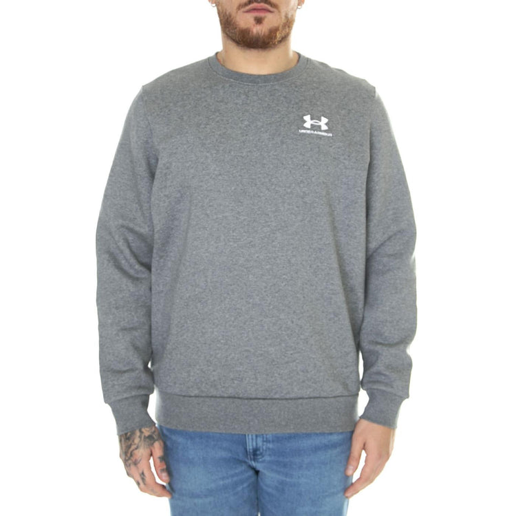 UA Essential Fleece Crew Grey Sweat - Felpa Girocollo Uomo Grigia 77-1374250-12  UNDER ARMOUR 