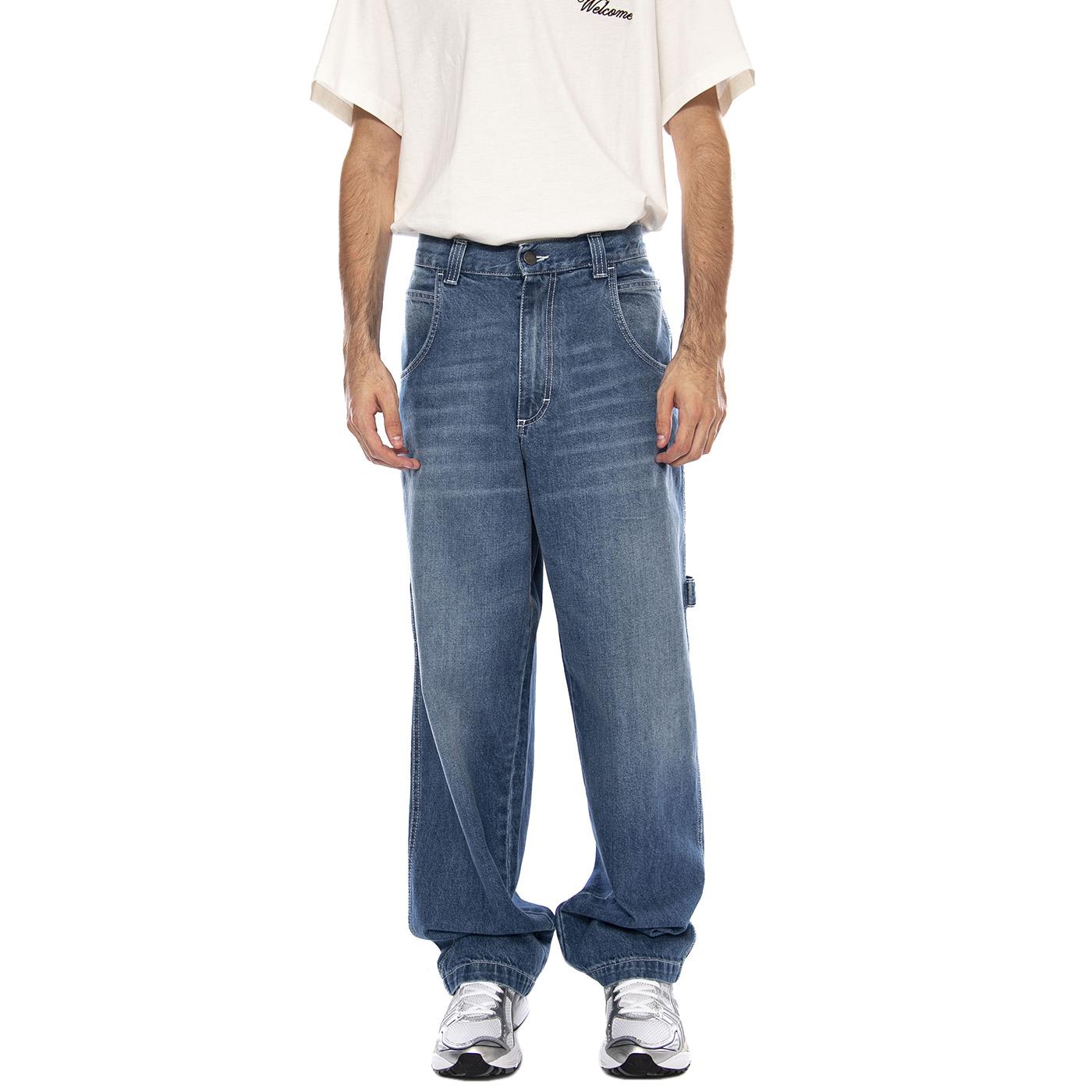 Baggy T. Denim Blue Lav Used Chiaro - Pantaloni Denim Jeans Uomo Blu R.BIANCO-L-DNMB-660 . BLUESKIN 