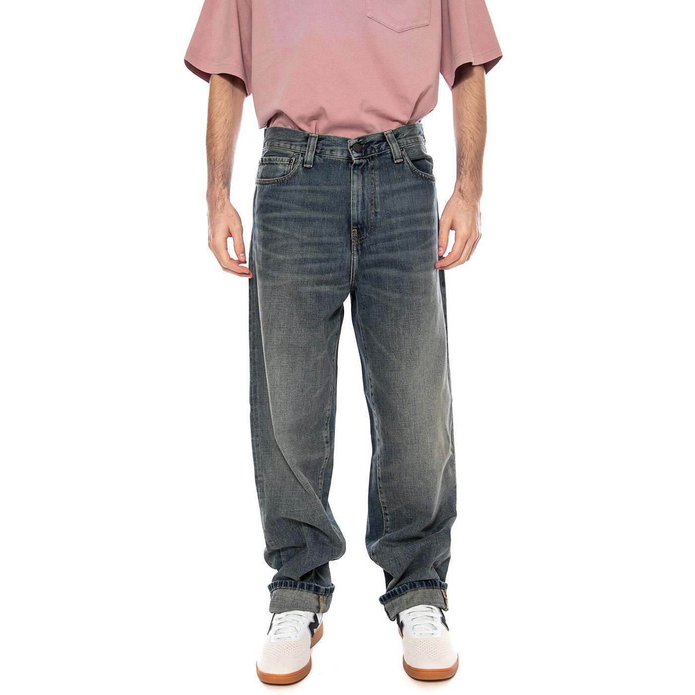 Aaron Pant Blue - Pantaloni Denim Jeans Uomo Blu I036728 014Q CARHARTT WIP 