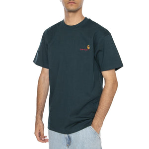 S/S American Script T-Shirt Deep Lagoon - Maglietta Girocollo Uomo Verde I029956.0AUXX  CARHARTT WIP 