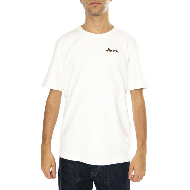 101 Tee Ecru - Maglietta Girocollo Uomo Bianca 112355688-WHITE  LEE 