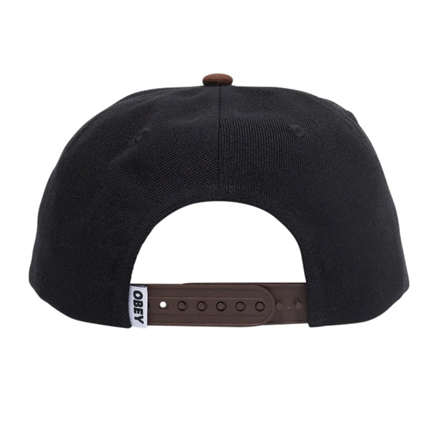 Obey Shade 6 Panel Snapback Black Multi - Cappellino con Visiera Multicolore 100580348-BKM  OBEY 