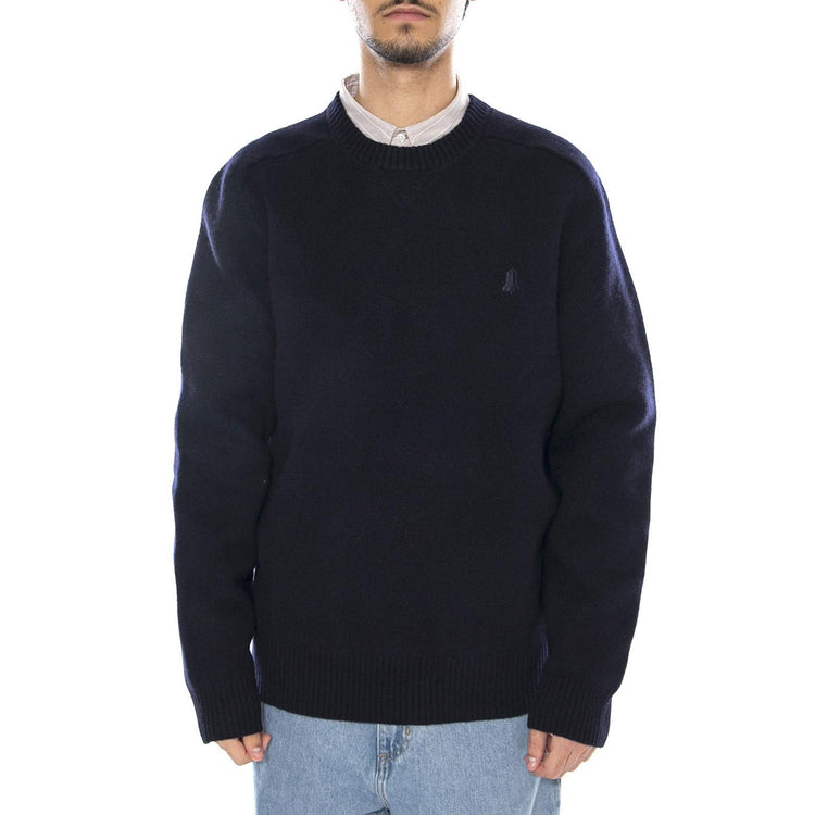Boiled Wool Sweater Peacoat - Maglione Girocollo Uomo Blu 112371679  WRANGLER 