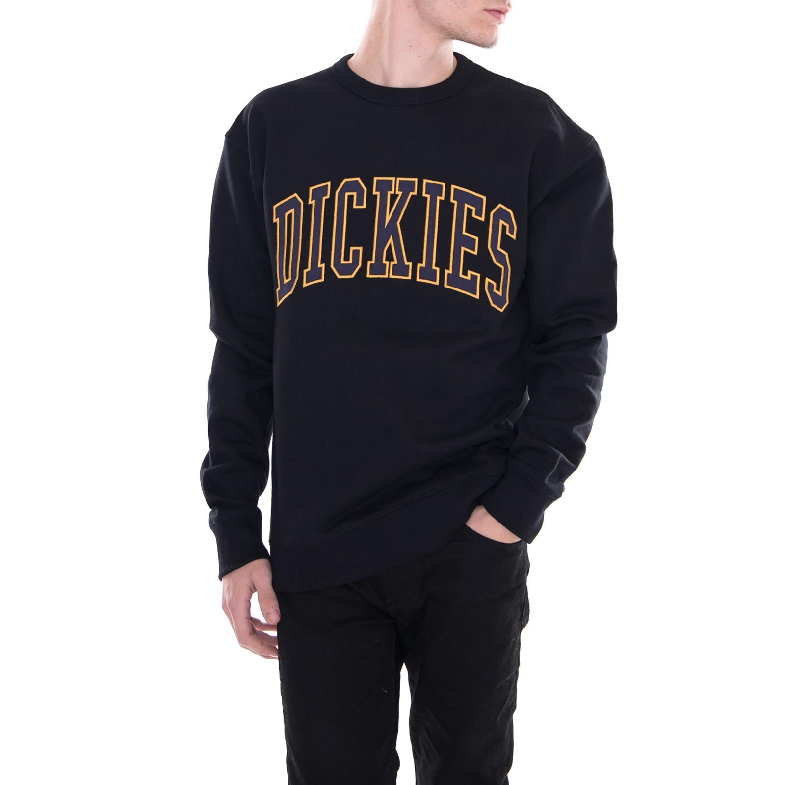 Fredricksburg Black - Felpa Girocollo Uomo Nera 02 200213-BK . DICKIES 