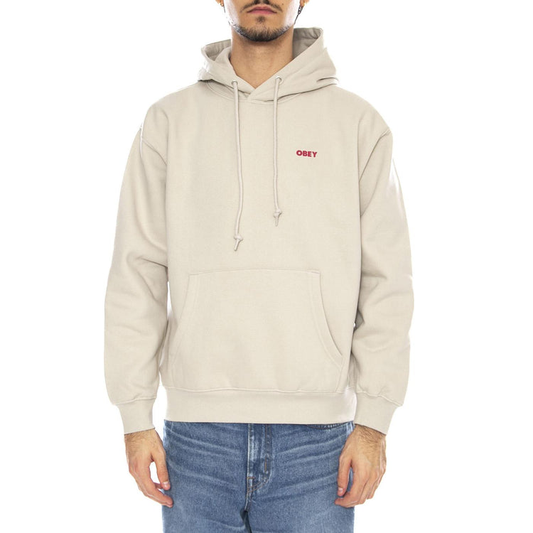 OBEY Art Studio Flowers Fleece Moonstruck - Felpa con Cappuccio Uomo Beige 112844234 MNS OBEY 