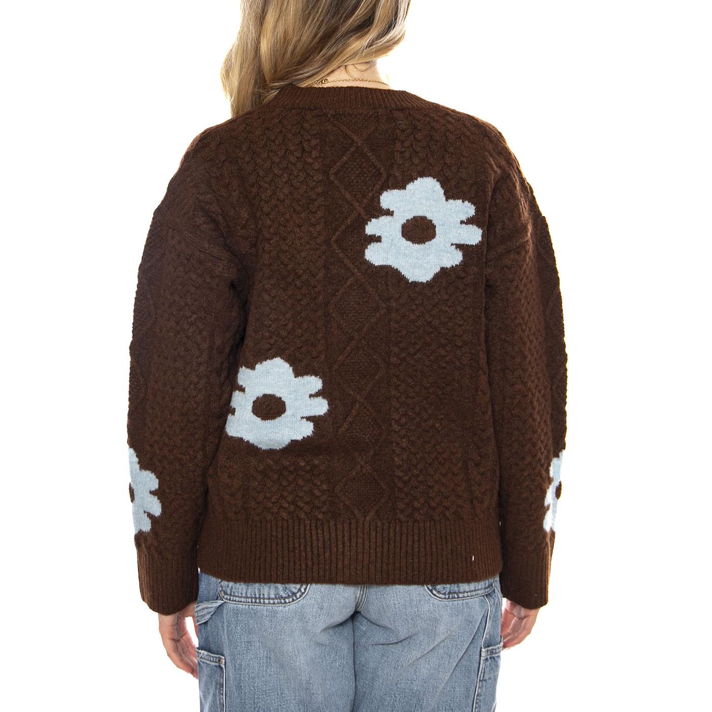 MD M Knitted Cardigans 158 Capuccin - Maglione Scollo a V Donna Marrone 3.51.210.19 . MD'M 