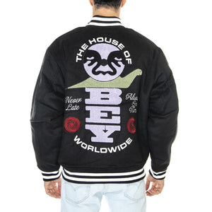 Time Varsity Jacket Black - Giacca Invernale Uomo Nera 121800520-BLK  OBEY 