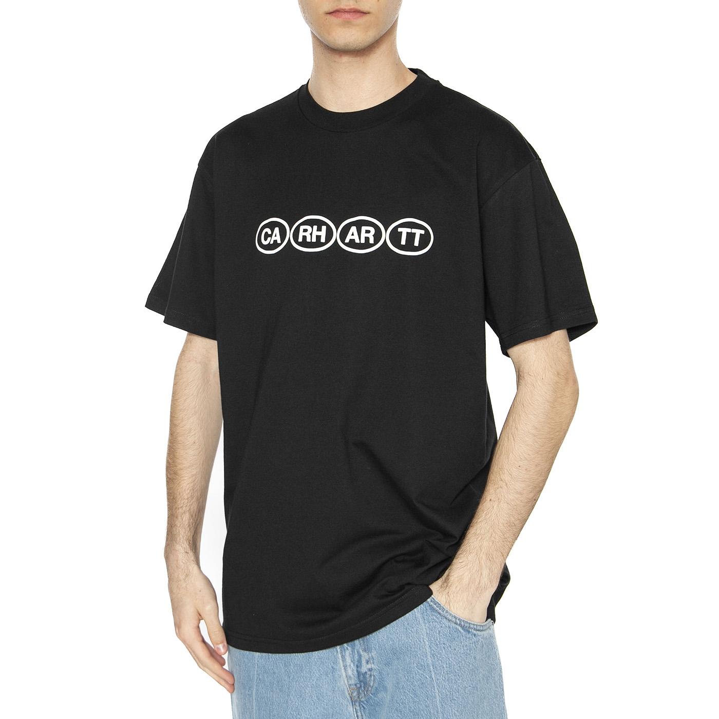 S/S Bumper T-Shirt Black / White - Maglietta Girocollo Uomo Nera I034664.0D2XX  CARHARTT WIP 
