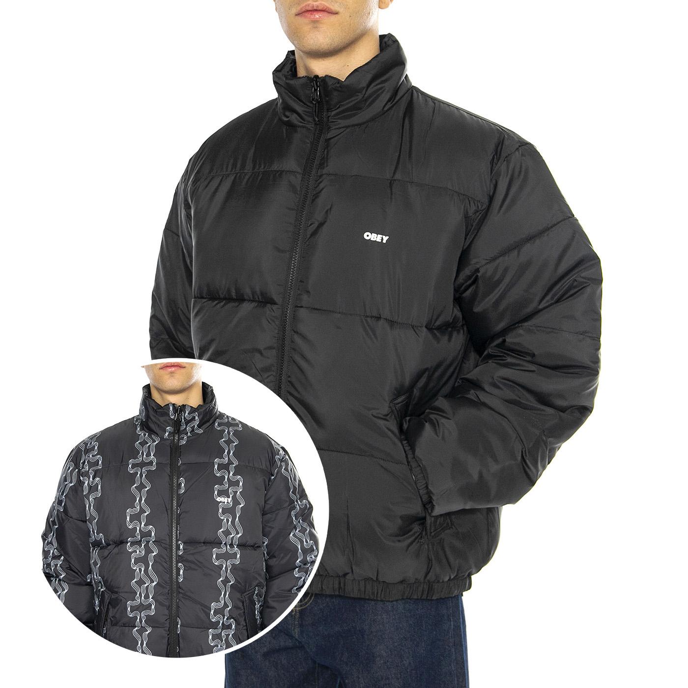 Benny Puffer Jacket Black Multi - Giacca Uomo Nera 121800507-BKM  OBEY 