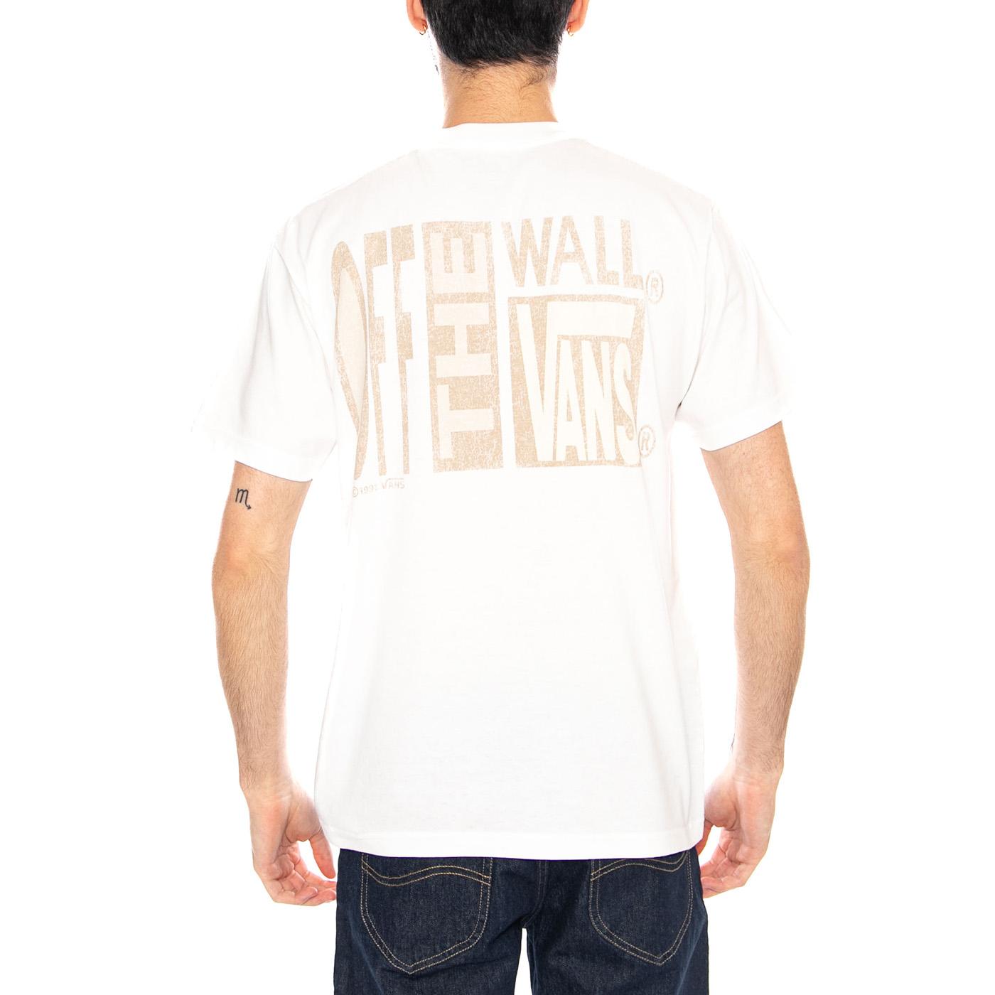 Stretch Stack Crackle S White - Maglietta Girocollo Uomo Bianca VN000SWE WHT1 VANS 