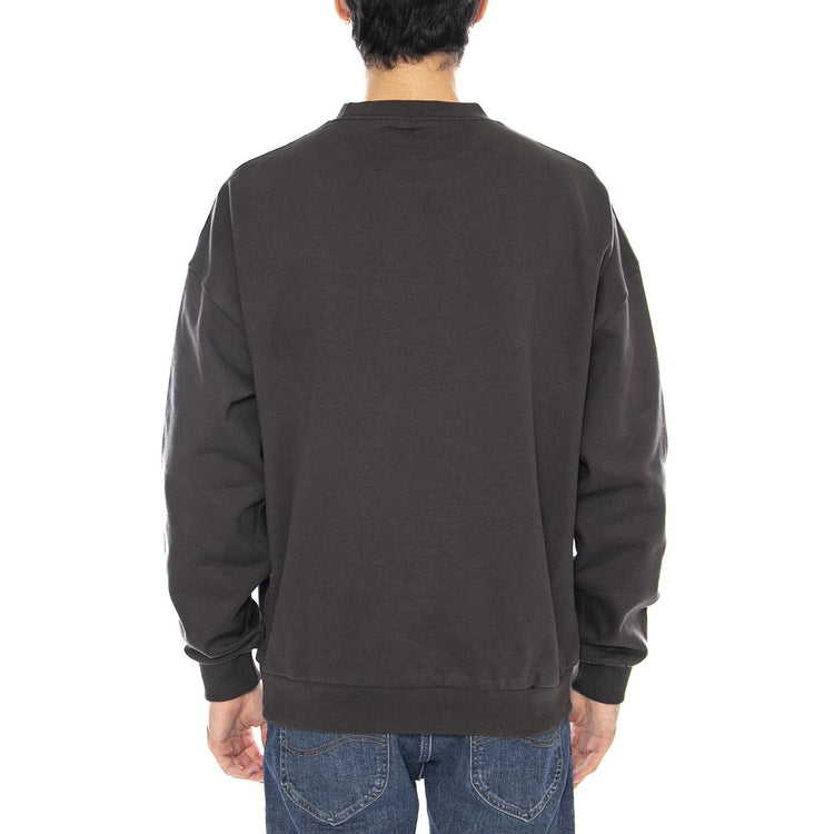 Embroidered Heavy Weight Crew Washed Black - Felpa Girocollo Uomo Nera 22696 WABLK BRIXTON 