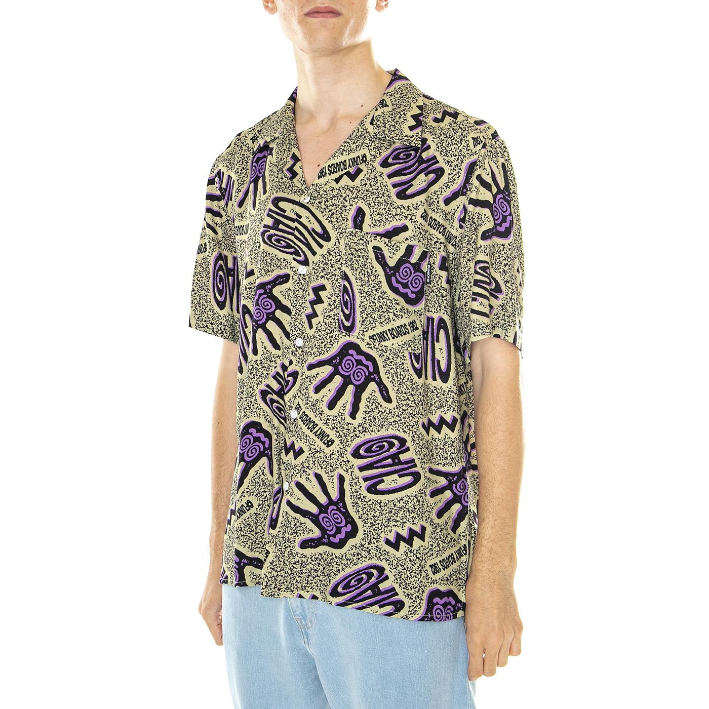 M' Ciao Shirt Sage - Camicia Maniche Corte Uomo Verde / Multicolore SS23-Ciao Shirt Sage  FUNKY 