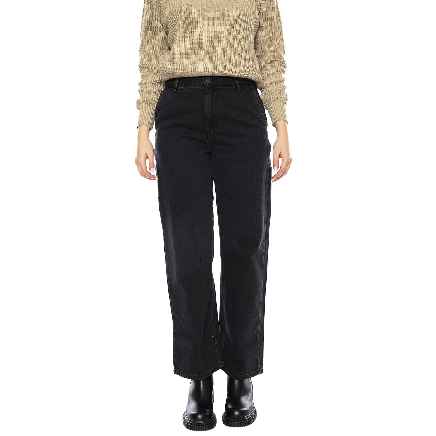 Carhartt WIP WMNS Pierce Pant Straight -- Pantaloni Donna Neri I031251-89.06 . CARHARTT WIP 