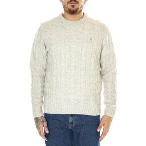 Tassoti Cable Crew Fog - Maglione Girocollo Uomo Grigio F4GFD002  FARAH 