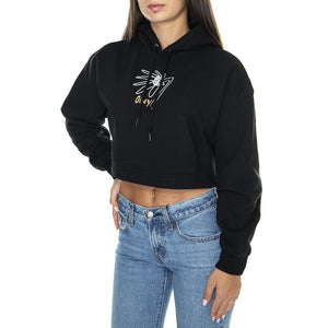 Obey Willow Baby Hood Fleece Black - Felpa con Cappuccio Donna Nera 211610135-BLK  OBEY 