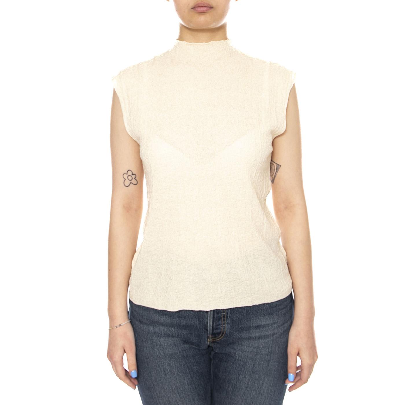 TOP DE PUNTO BLANCO ECRU - Canotta Donna Ecrù 61W/10618 000008 WILD PONY 