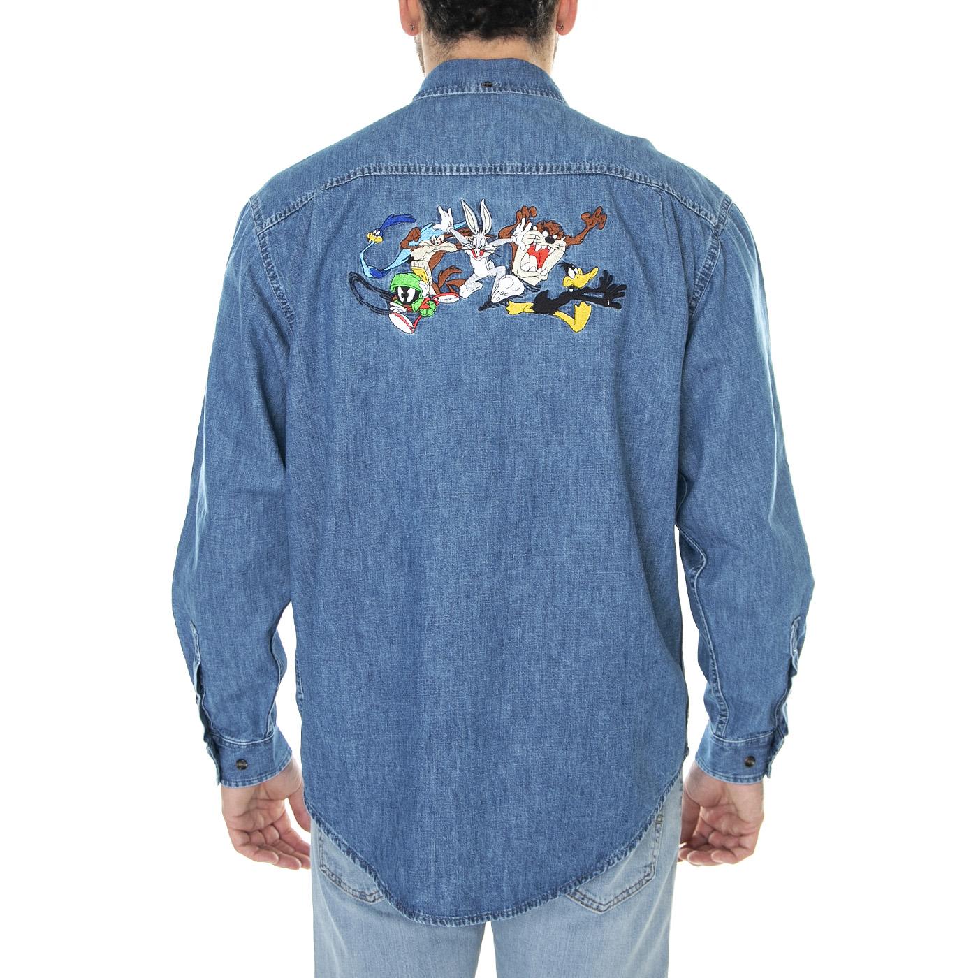 Looney Tunes Denim Shirt Light Blue - Camicia Denim Jeans Uomo Blu 23SIHR53-LIGHT BLUE  IUTER 