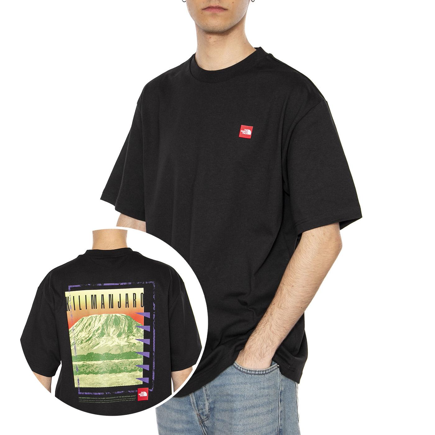 Unisex Axys Oversized S/S Tee - Maglietta Girocollo Uomo Nera NF0A8C1RJK31  THE NORTH FACE 