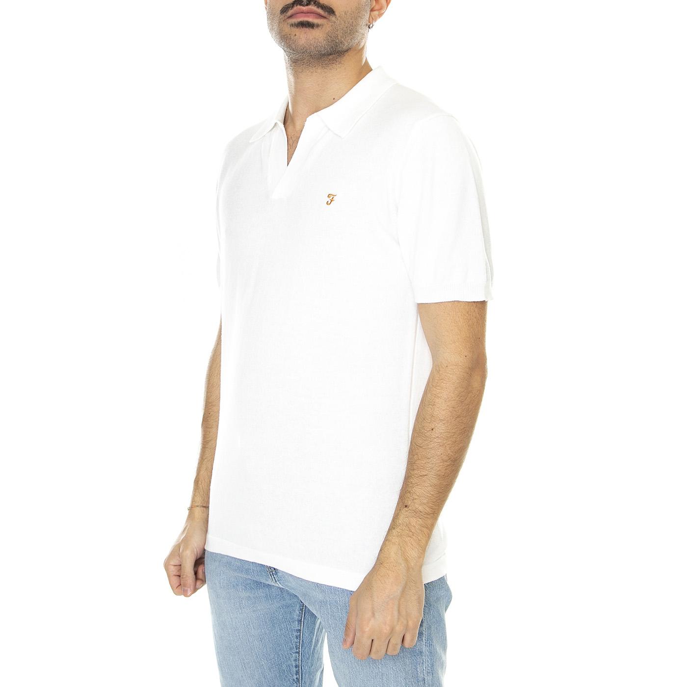 Purcell SS Knitted Polo - Polo Uomo Bianca F4GSD063-280  FARAH 