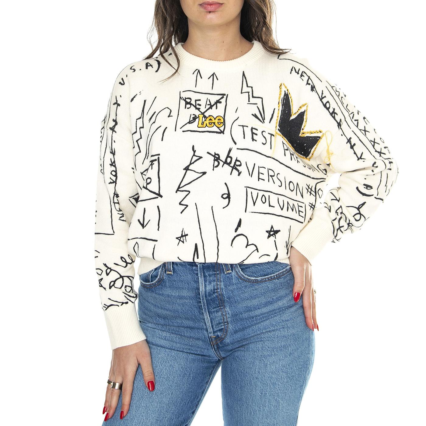 JMB Sweatshirt Off White / White - Maglione Girocollo Donna Bianco L 112359241  LEE 
