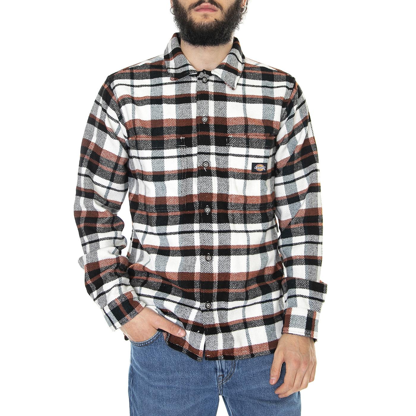 Coaling Shirt White - Camicia Uomo Multicolore DK0A4XZZWHX1  DICKIES 